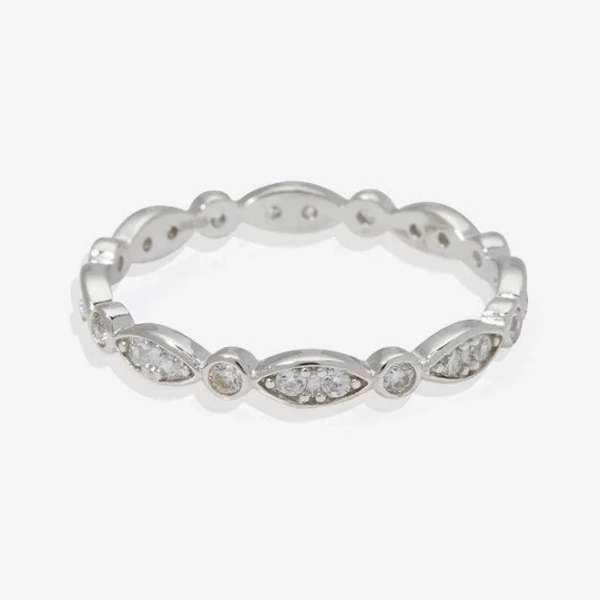 Mint & Lily Sterling Silver Marquis and Dot Inspirational Band