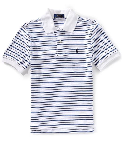Polo Ralph Lauren Big Boys Short Sleeve Striped Interlock Polo Shirt