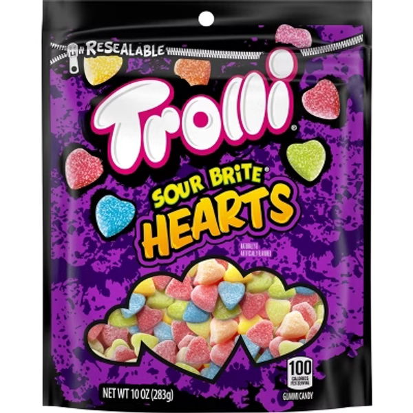 Trolli Valentine's Sour Brite Gummi Hearts Candy - 10oz