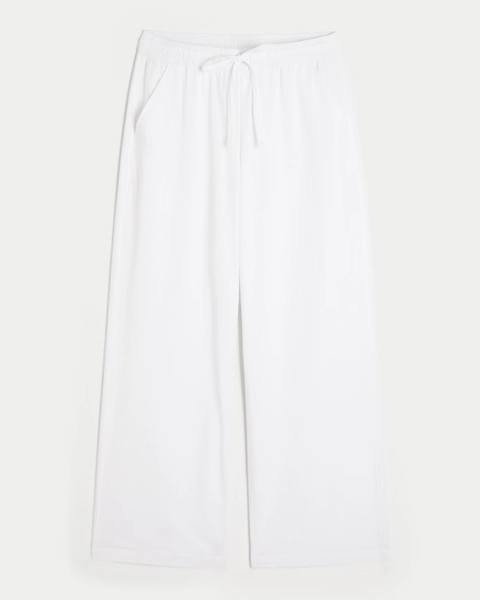 Seersucker Baggy Pull-On Pants
