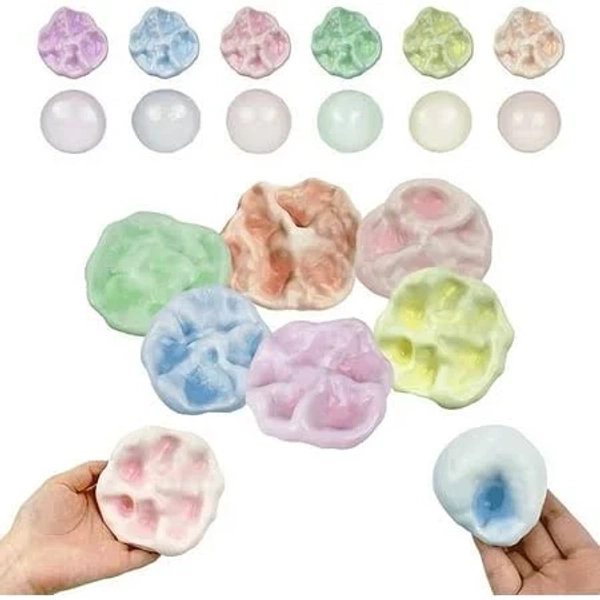 2pcs Newliyin Shapeable Squishy Toys Stress Balls Stress Relief Sand Glutinous Balls Fidget Toys for Adults Anxiety Relief,Random Colors, Size: 6 cm,