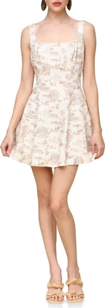 Panel Detail Linen Blend Minidress