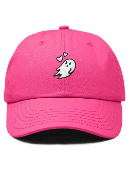 Heartly Ghost Embroidered Cotton Baseball Cap