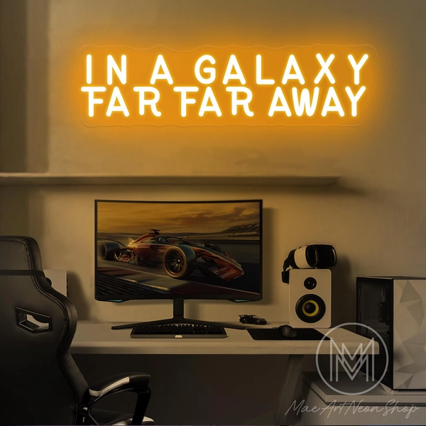 In A Galaxy Far Far Away Neon Sign,Star Wars Inspired Decor,Star Wars Playroom Decor,V Movies Fan Art,A New Hope Light Sign,Man Cave Signs