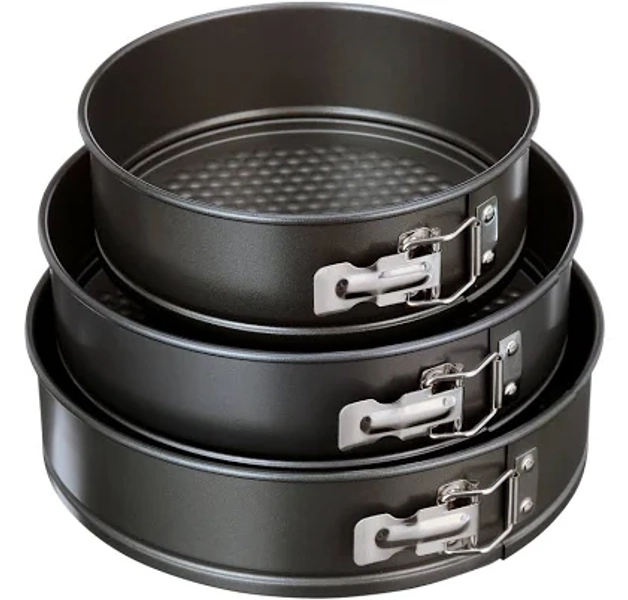 Mainstays 8", 9", 10" Round Nonstick Carbon Steel Springform Cake Pans (Set of 3)