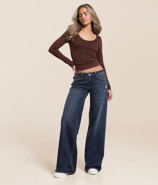 22 Hebe V-Front Wide Leg Stretch Jean