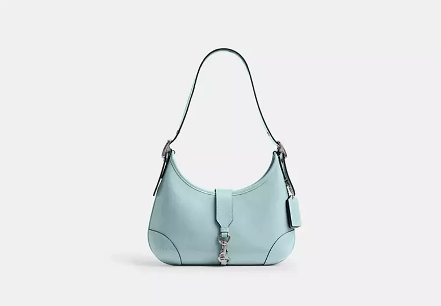 Silver/Light Blue Hamptons Hobo Bag