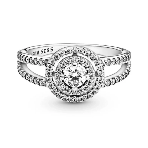 Pandora Sterling Silver Sparkling Double Halo Cubic Zirconia Ring