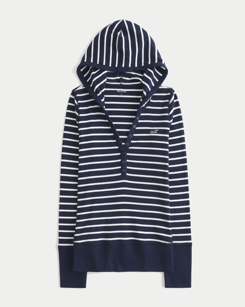 Long-Sleeve Hooded Henley