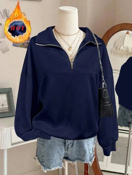Lalippa Women's Loose Zip-Up Hoodie