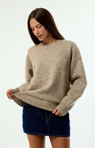 Rumi Speckle Knit Crew Neck Sweater