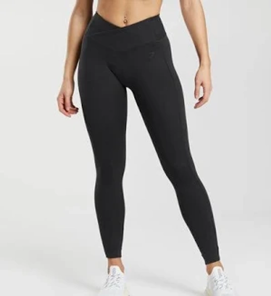 Gymshark Crossover Leggings - Black, Extra Extra Small
