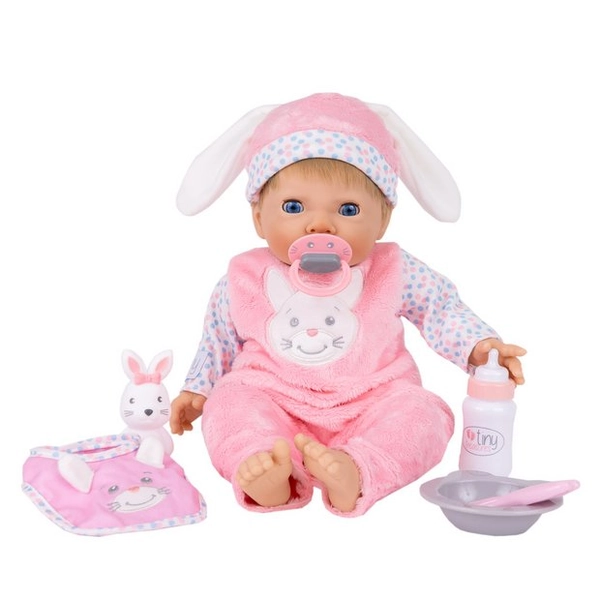 Buy Tiny Treasures Feed & Play Bunny Baby Doll Set - 44cm | Dolls | Argos