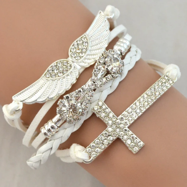 Bohemian Cross Wing Infinity Bracelet Ships USA