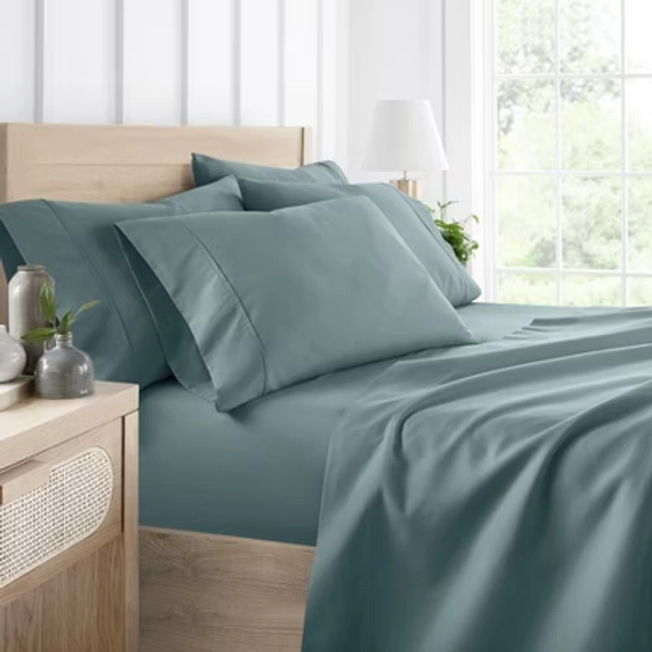 Solid 6 Piece Sheet Set - Ultra Soft - Becky Cameron (Extra Pillow Cases!), Ocean, Queen