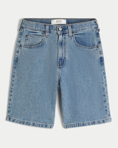 Hollister medium Wash Baggy Jean Shorts