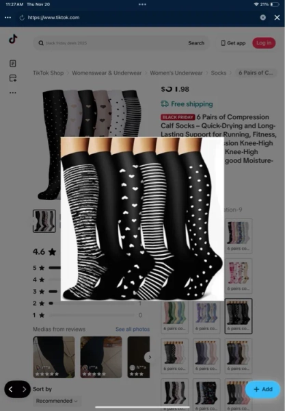 6 Pairs of Compression Calf Socks – Quick-Drying and Long-Lasting Support for Running, Fitness, and Recovery  mpression Knee-High Socks Compression Knee-High Socks Floral Pattern good Moisture-Wicking