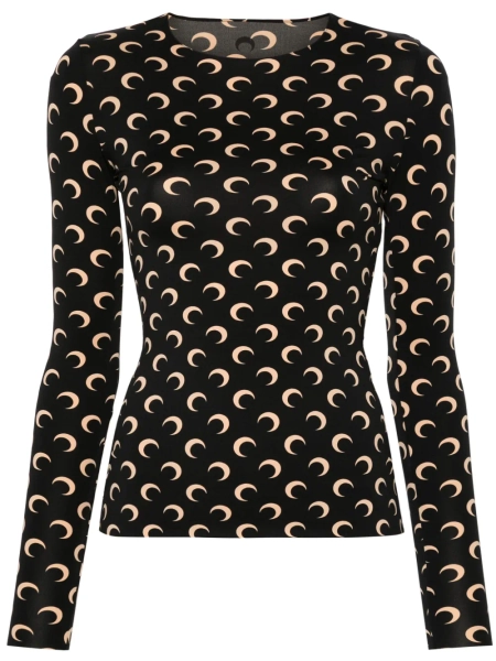 Marine Serre moon-print second-skin crewneck top | XS