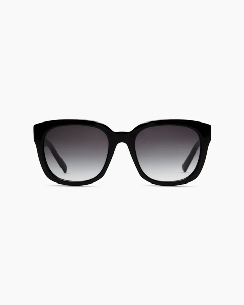 Barcelona Polarized Acetate Sunglasses in Black with Grey Gradient lens