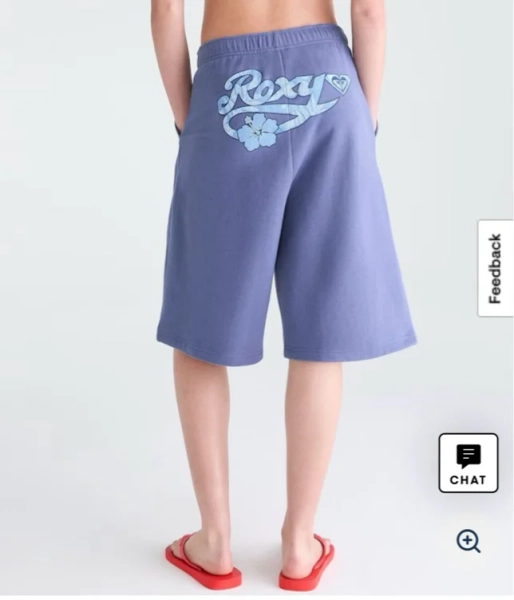 Roxy Script Logo Mid-Rise Fleece Bermuda Shorts