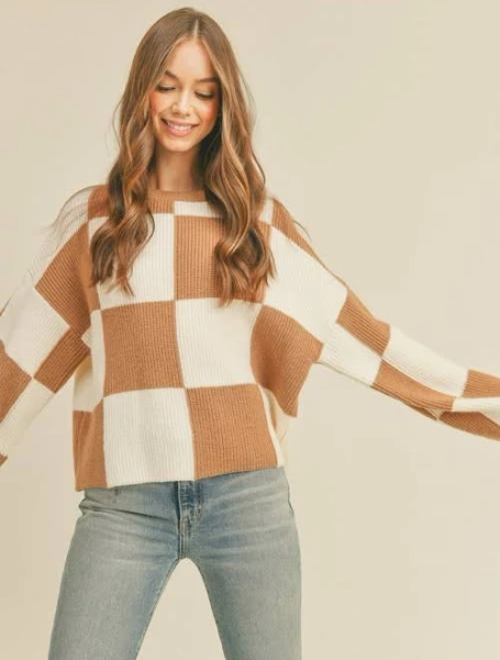 Oversized Checkerboard Sweater