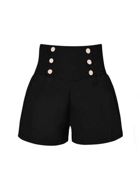 SHEIN Unity Plus Button Detail Shorts