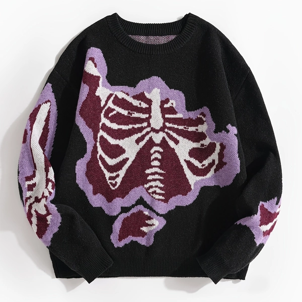 Color Block Bone / Jacquard Comfortable / Sweater Elegant Round Neck / Pullover Knitwear