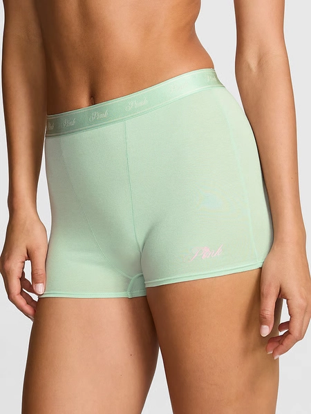 Logo Cotton High-Waist Boyshort Panty