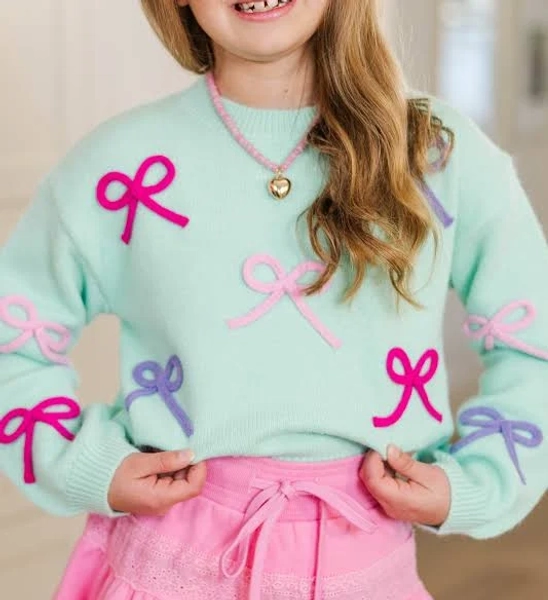 Alyson Mint Bow Sweater