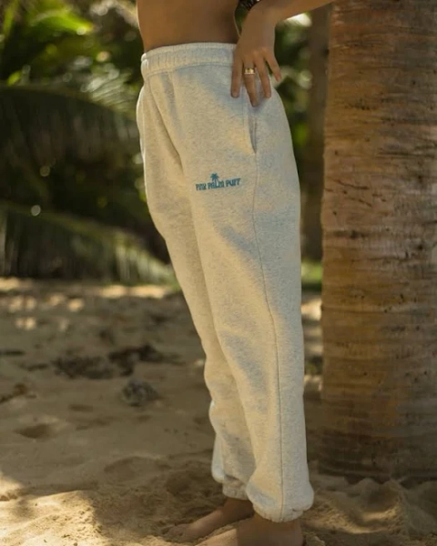 Pink Palm Puff Sweatpants