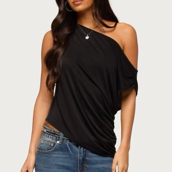 Edikted Women's Ofelia Asymmetric Ruched Top