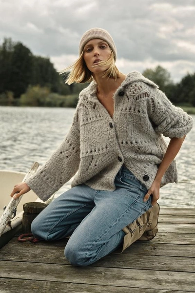 GILET EN GROSSE MAILLE POINTELLE