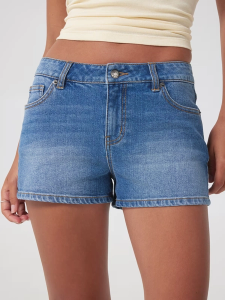 Daisy Stretch Mid Rise Short  Bright Indigo - Jay Jays Online