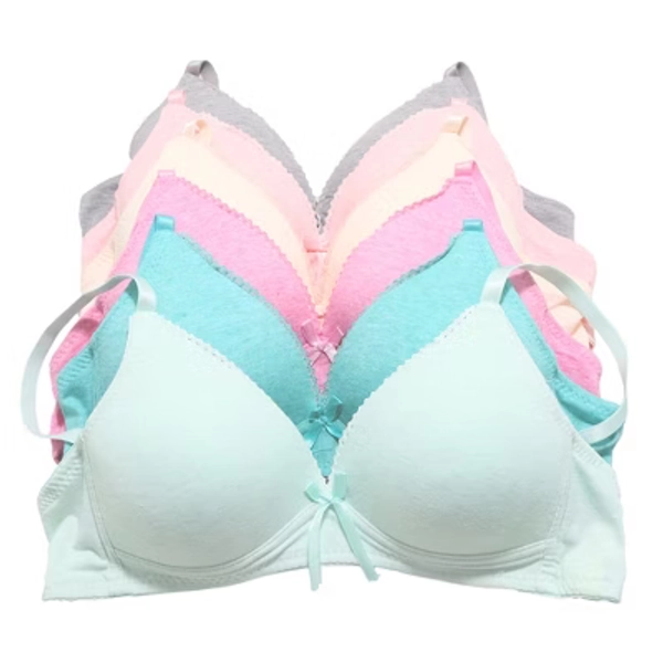 Angelina Girls Wire-Free A-Cup Bras with Convertible Straps - 28A Assorted (6-Pack)