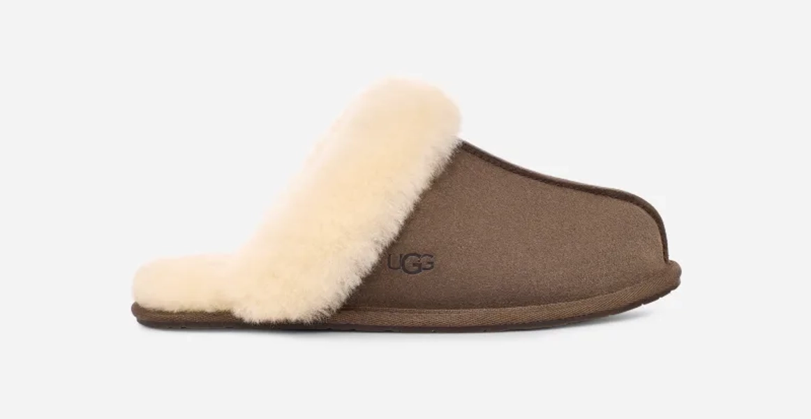 UGG® Women's Scuffette II Suede Sheepskin Slipper in Black/, Size 8