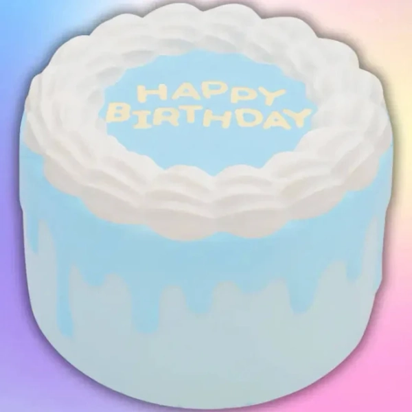 Birthday Cake Jumbo Scented Squishy Blue Cotton Candy Scent