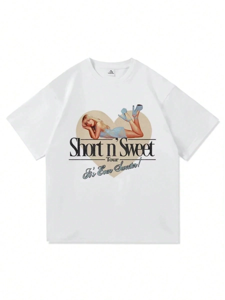 New Sabrina Carpenterr Short N' Sweet Tour 2025 T-Shirt Fashion Men Vintage T-Shirt Women's High Quality Cotton Tees Shirts