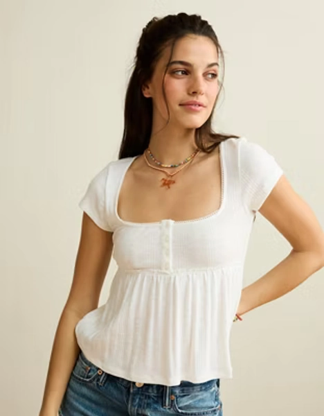 AE Henley Babydoll T-Shirt
