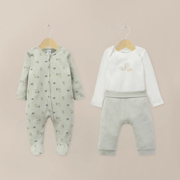 Conjunto Bebe Niño Menta