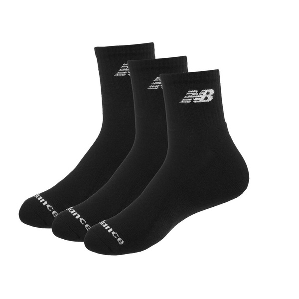 New Balance Quarter Crew Socks 3pk Black XS - YTH 11.5-2.5