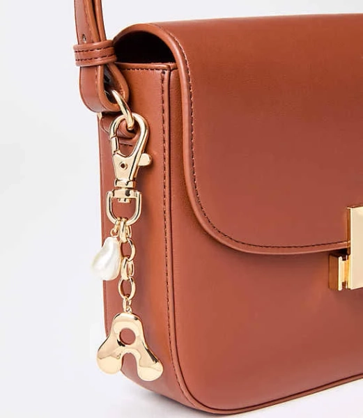 Women's Loft Pearlized Bubble Letter Initial Bag Charm