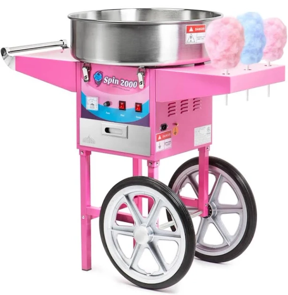 Olde Midway Commercial Cotton Candy Machine with Cart