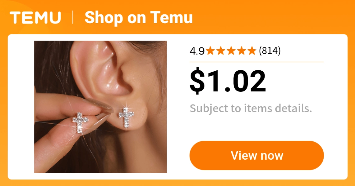 1 pair sparkling   cross earrings y2k elegant style - Temu
