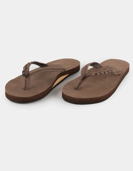 RAINBOW Flirty Braidy Womens Flip Flops - CHOCOLATE
