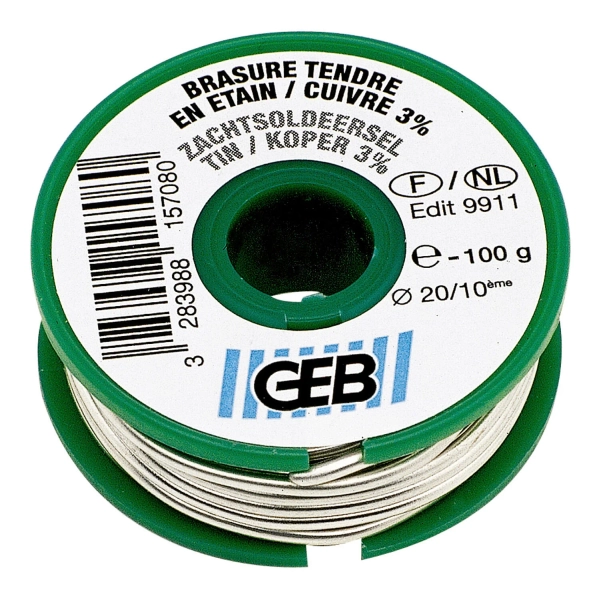Bobine pour brasure etain / cuivre, 100 g, GEB