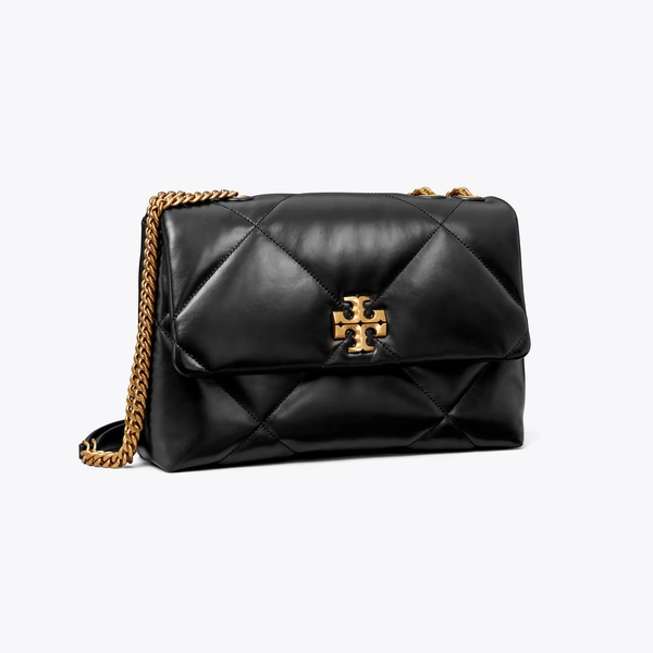 Kira Diamond Quilt Shoulder Bag in black, size OS