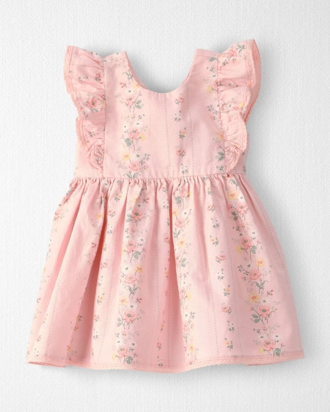 Baby Girl Ruffle Dress Made with Organic Cotton in Spring Garden Print