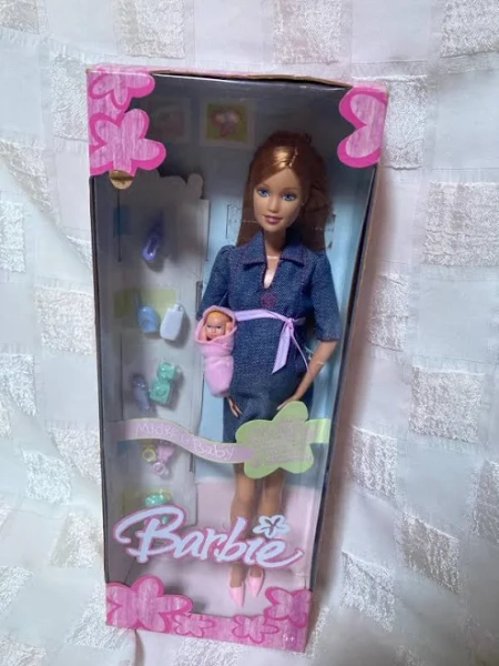 Barbie friend Midge pregnant with baby newborn from the Happy Family series - OVP