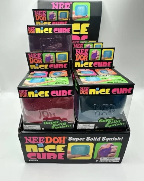 Blue NeeDoh Nice Cube Sensory Squeeze Toy Super So