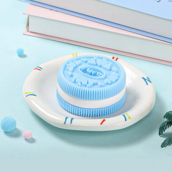 200g Blue Heart FUFU Cookie Taba Squishy